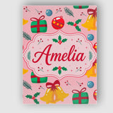 Personalised Name Christmas Bells Custom  Modern Room Accent Contemporary Display Canvas Wall Art Print Decor Picture Ready to Hang