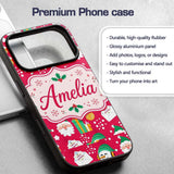 Cute Santa Snowman Christmas Letter Gift Seamless Custom Name Protective Phone Case Mobile Cover Durable Everyday Smartphone Shock Resistant