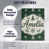 Personalised Name Knitted Style Snowflake Custom  Unique Gift Idea Elegant Feature Canvas Wall Art Print Decor Picture Ready to Hang