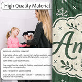 Knitted Style Snowflake Christmas Tree Seamless Pattern Lovely  Personalised Custom Name Super Soft Fleece Blanket Bed Sofa Throw