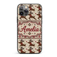 Classic Reindeer Gift Nordic Knitted Seamless Custom Name Protective Phone Case Mobile Cover Durable Everyday Smartphone Shock Resistant