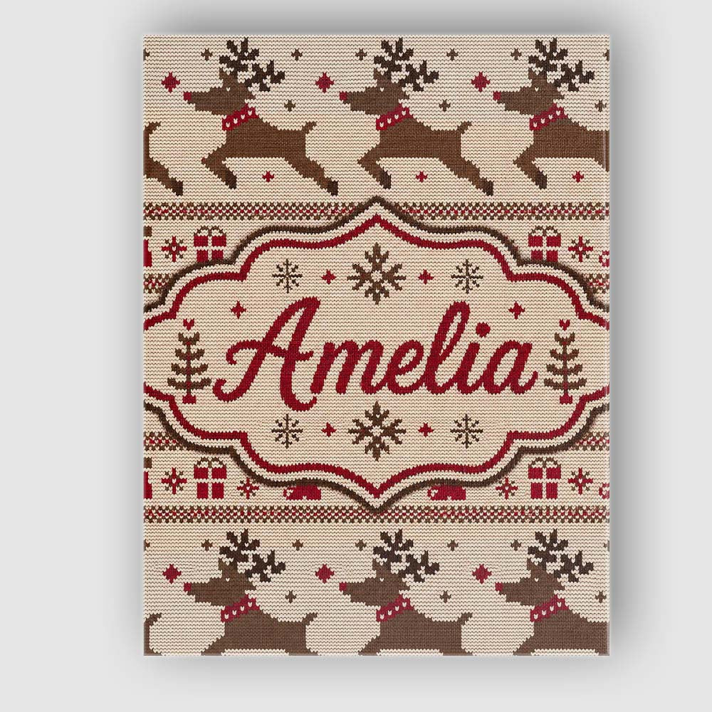 Personalised Name Classic Reindeer Custom  Stylish Home Interior Unique Gift Idea Canvas Wall Art Print Decor Picture Ready to Hang
