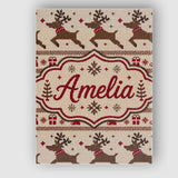 Personalised Name Classic Reindeer Custom  Stylish Home Interior Unique Gift Idea Canvas Wall Art Print Decor Picture Ready to Hang