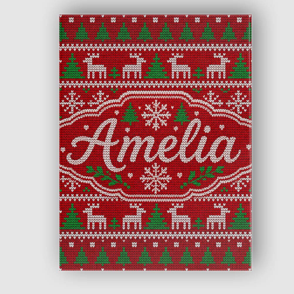Personalised Name Traditional Reindeer Custom  Modern Room Accent Elegant Feature Canvas Wall Art Print Decor Picture Ready to Hang