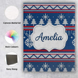 Personalised Name Scandinavian Snowflake Custom  Unique Gift Idea Elegant Feature Canvas Wall Art Print Decor Picture Ready to Hang