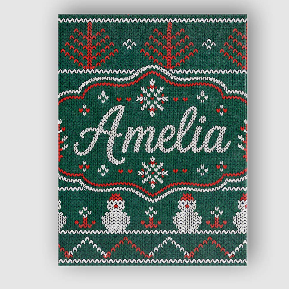 Personalised Name Nordic Knit Alpaca Llama Custom  Unique Gift Idea Elegant Feature Canvas Wall Art Print Decor Picture Ready to Hang
