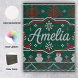 Personalised Name Nordic Knit Alpaca Llama Custom  Unique Gift Idea Elegant Feature Canvas Wall Art Print Decor Picture Ready to Hang