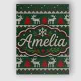 Personalised Name Scandinavian Reindeer Custom  Modern Room Accent Elegant Feature Canvas Wall Art Print Decor Picture Ready to Hang