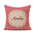 Custom Name Red White Nordic Snowflake Chevron Pattern Christmas Square Filled Cushion Throw Pillow Sofa Bed Home Decor Zip Washable UK Made