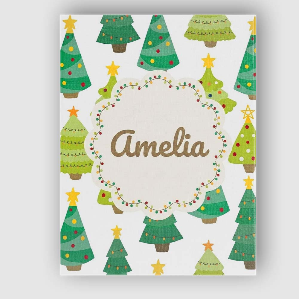 Personalised Name Cute Decorated Christmas Custom  Unique Gift Idea Elegant Feature Canvas Wall Art Print Decor Picture Ready to Hang