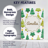 Personalised Name Cute Decorated Christmas Custom  Unique Gift Idea Elegant Feature Canvas Wall Art Print Decor Picture Ready to Hang