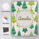 Personalised Name Cute Decorated Christmas Custom  Unique Gift Idea Elegant Feature Canvas Wall Art Print Decor Picture Ready to Hang