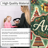 Colorful Christmas Trees Gifts Snowflakes Festive Holiday Seamless  Personalised Custom Name Super Soft Fleece Blanket Bed Sofa Throw