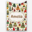 Vibrant Nordic Christmas Trees Gifts Stars Festive Holiday Seamless  Personalised Custom Name Super Soft Fleece Blanket Bed Sofa Throw