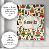 Personalised Name Vibrant Nordic Christmas Custom  Unique Gift Idea Elegant Feature Canvas Wall Art Print Decor Picture Ready to Hang