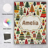 Personalised Name Vibrant Nordic Christmas Custom  Unique Gift Idea Elegant Feature Canvas Wall Art Print Decor Picture Ready to Hang