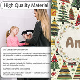 Vibrant Nordic Christmas Trees Gifts Stars Festive Holiday Seamless  Personalised Custom Name Super Soft Fleece Blanket Bed Sofa Throw