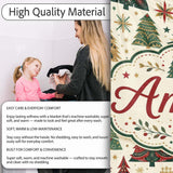 Ornate Christmas Trees Snowflakes Stars Vintage Holiday Seamless  Personalised Custom Name Super Soft Fleece Blanket Bed Sofa Throw