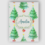 Personalised Name Watercolor Christmas Custom  Modern Room Accent Elegant Feature Canvas Wall Art Print Decor Picture Ready to Hang