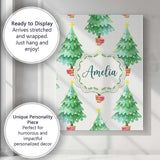 Personalised Name Watercolor Christmas Custom  Modern Room Accent Elegant Feature Canvas Wall Art Print Decor Picture Ready to Hang