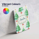 Personalised Name Watercolor Christmas Custom  Modern Room Accent Elegant Feature Canvas Wall Art Print Decor Picture Ready to Hang