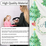 Watercolor Christmas Trees with Lights in Pots Cute Holiday Seamless  Personalised Custom Name Super Soft Fleece Blanket Bed Sofa Throw