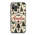 Classic Christmas Trees Ornaments Snowflakes Custom Name Protective Phone Case Mobile Cover Durable Everyday Smartphone Shock Resistant