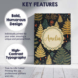 Personalised Name Modern Christmas Trees Custom  Unique Gift Idea Elegant Feature Canvas Wall Art Print Decor Picture Ready to Hang