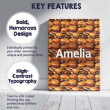 Personalised Name Realistic Burger Stack Seamless Pattern Fast Food Custom Canvas Wall Art Print Decor Picture Ready to Hang