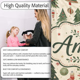 Classic Christmas Trees Ornaments Gifts Snowflakes Festive Seamless  Personalised Custom Name Super Soft Fleece Blanket Bed Sofa Throw