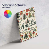 Personalised Name Ornate Christmas Trees Custom  Unique Gift Idea Elegant Feature Canvas Wall Art Print Decor Picture Ready to Hang