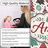 Festive Christmas Trees Red Green Baubles Snowflakes Seamless Lovely  Personalised Custom Name Super Soft Fleece Blanket Bed Sofa Throw