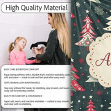 Nordic Christmas Trees Red White Green Snowflakes Festive Seamless  Personalised Custom Name Super Soft Fleece Blanket Bed Sofa Throw
