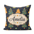 Custom Name Cute Cartoon Trees Stars Navy Night Seamless Pattern Square Filled Cushion Throw Pillow Sofa Bed Home Decor Zip Washable UK Made