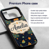 Cute Cartoon Christmas Trees Stars Navy Night Custom Name Protective Phone Case Mobile Cover Durable Everyday Smartphone Shock Resistant