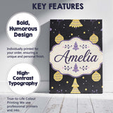Personalised Name Minimal Christmas Tree Custom  Unique Gift Idea Elegant Feature Canvas Wall Art Print Decor Picture Ready to Hang