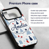 Winter Christmas Trees Gifts Mittens Seamless Custom Name Protective Phone Case Mobile Cover Durable Everyday Smartphone Shock Resistant