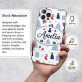 Winter Christmas Trees Gifts Mittens Seamless Custom Name Protective Phone Case Mobile Cover Durable Everyday Smartphone Shock Resistant