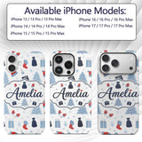 Winter Christmas Trees Gifts Mittens Seamless Custom Name Protective Phone Case Mobile Cover Durable Everyday Smartphone Shock Resistant