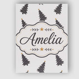 Personalised Name Minimal Black Christmas Custom  Unique Gift Idea Elegant Feature Canvas Wall Art Print Decor Picture Ready to Hang