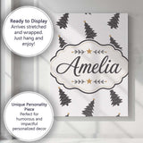 Personalised Name Minimal Black Christmas Custom  Unique Gift Idea Elegant Feature Canvas Wall Art Print Decor Picture Ready to Hang