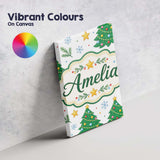 Personalised Name Decorated Christmas Trees Custom  Bespoke Interior Contemporary Canvas Wall Art Print Decor Picture Ready to Hang