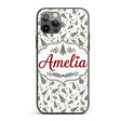 Watercolor Christmas Trees Red Printed Design Custom Name Protective Phone Case Mobile Cover Durable Everyday Smartphone Shock Resistant