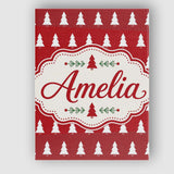 Personalised Name Simple White Christmas Custom  Unique Gift Idea Elegant Feature Canvas Wall Art Print Decor Picture Ready to Hang