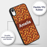 Dense Burger Stack Seamless Pattern Fast Food Custom Name Protective Phone Case Mobile Cover Durable Everyday Smartphone Shock Resistant