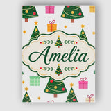 Personalised Name Festive Christmas Trees Custom  Unique Gift Idea Elegant Feature Canvas Wall Art Print Decor Picture Ready to Hang