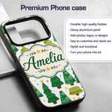 Cute Mixed Christmas Trees Decorative Design Custom Name Protective Phone Case Mobile Cover Durable Everyday Smartphone Shock Resistant