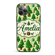 Whimsical Christmas Trees Gifts Ornaments Festive Custom Name Protective Phone Case Mobile Cover Durable Everyday Smartphone Shock Resistant