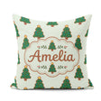 Custom Name Christmas Tree Cookies with Colorful Lights Seamless Square Filled Cushion Throw Pillow Sofa Bed Home Decor Zip Washable UK Made