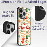 Festive Christmas Cookies Gingerbread Orange Custom Name Protective Phone Case Mobile Cover Durable Everyday Smartphone Shock Resistant